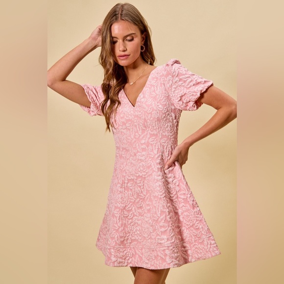 SO ME Floral Jacquard Fit And Flare Daily Mini Dress - Picture 9 of 15